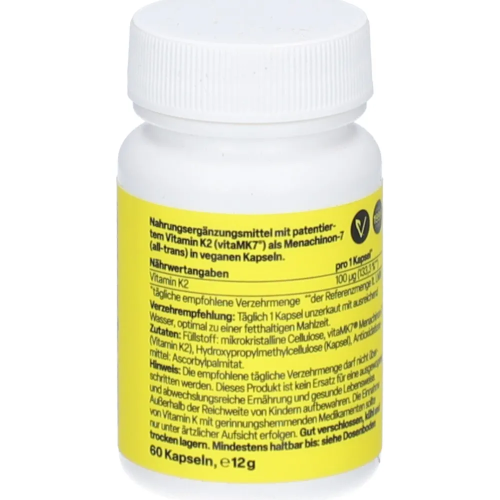 Vitamin K2 100 µg – vitaMK7® – vegane Kapseln|ZeinPharma Online