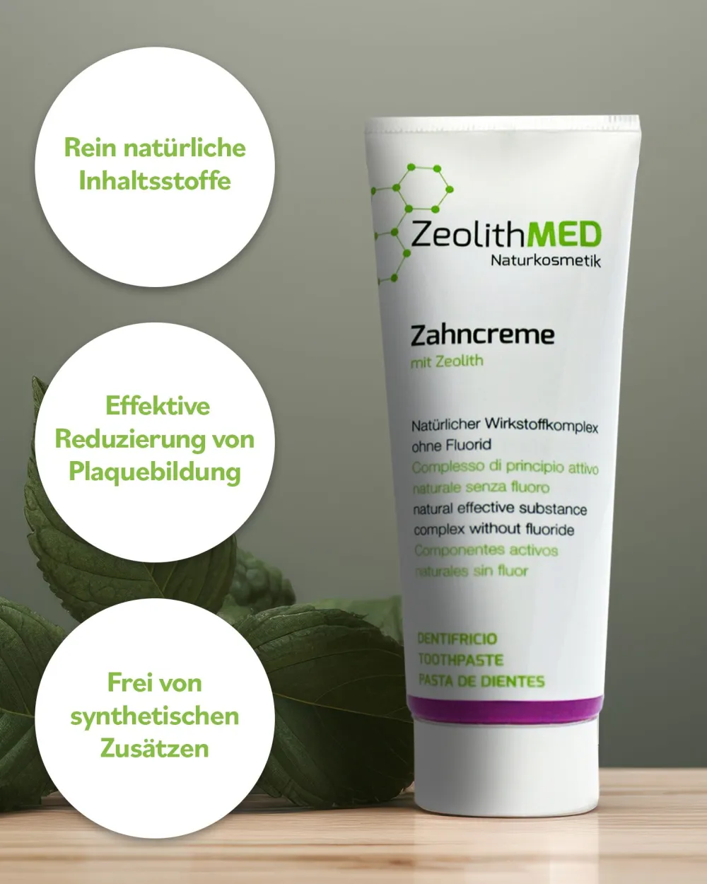 Zeolith MED Zahncreme, Zahnpasta ohne Fluorid, mit Xylit und Minze>ZeolithMED Online