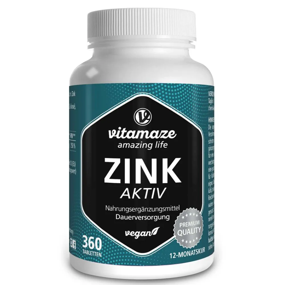 ZINK AKTIV 25 mg hochdosiert vegan Tabletten|vitamaze