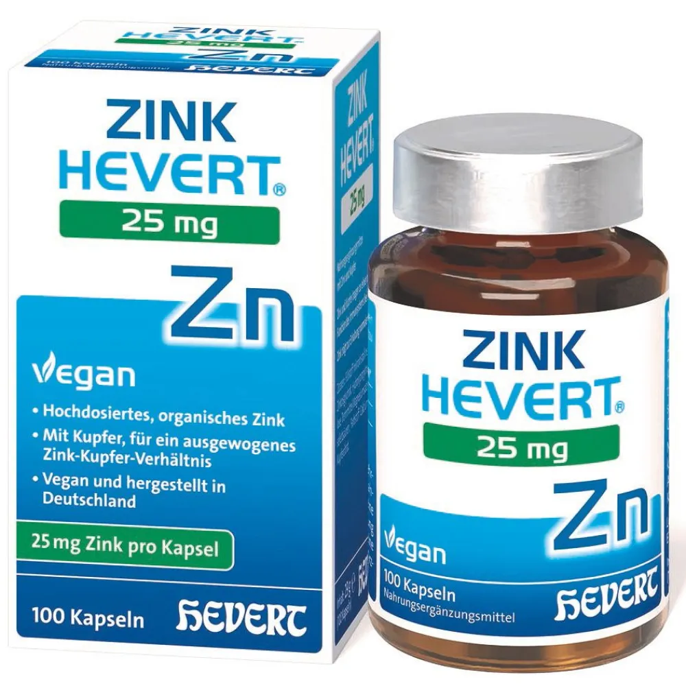 Zink Hevert 25 mg – Kapseln mit Zink und Kupfer zur Immunsystempflege> Hot