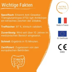 Zöliakie Test – Blut-Selbsttest für Zuhause gegen Glutenunverträglichkeit – Patris Health®> Hot