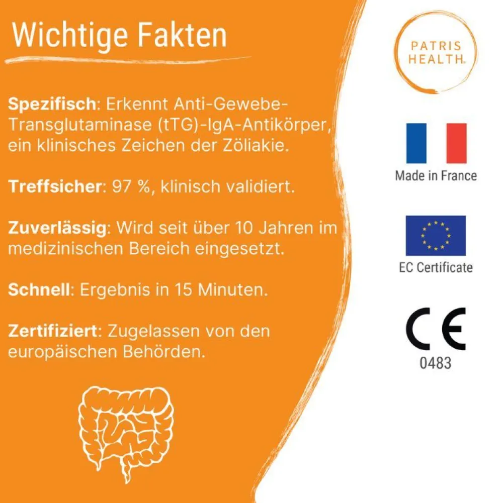 Zöliakie Test – Blut-Selbsttest für Zuhause gegen Glutenunverträglichkeit – Patris Health®> Hot