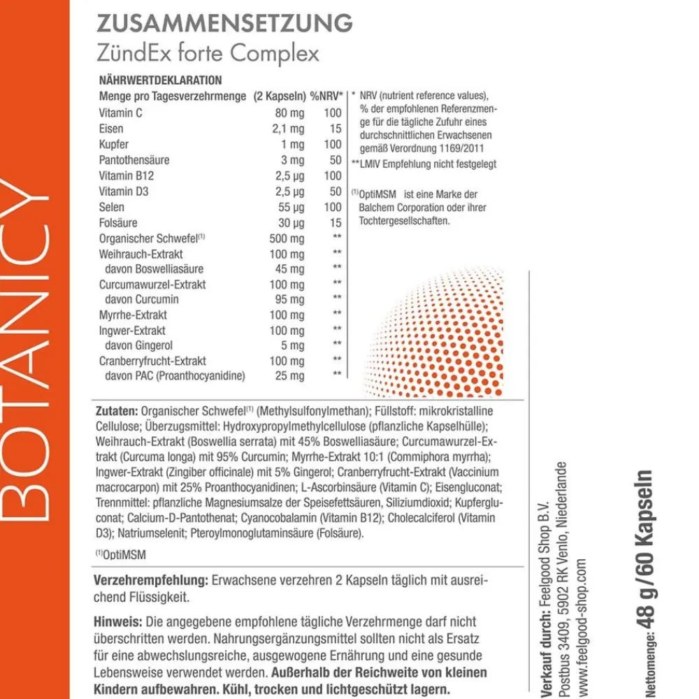 ZÜNDEX forte Complex mit OptiMSMTM|BOTANICY Online