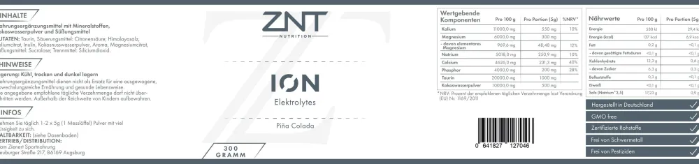 ION Elektrolytes Piña Colada|ZNT NUTRITION New