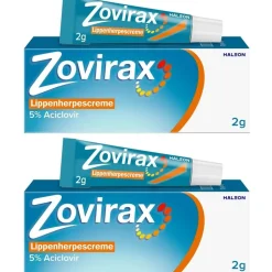 Zovirax Lippenherpescreme. 5 % Aciclovir. 2 g Packung.> Online